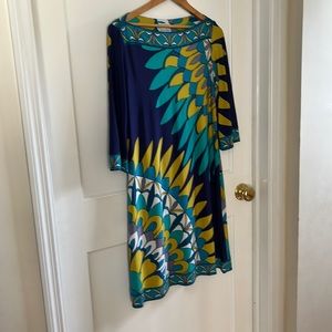 Donna Morgan 3/4 sleeve print shift dress size 12
